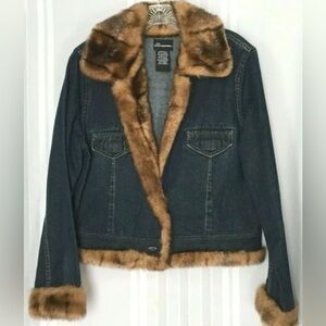 Vintage No Boundaries Denim Faux Fur Jacket